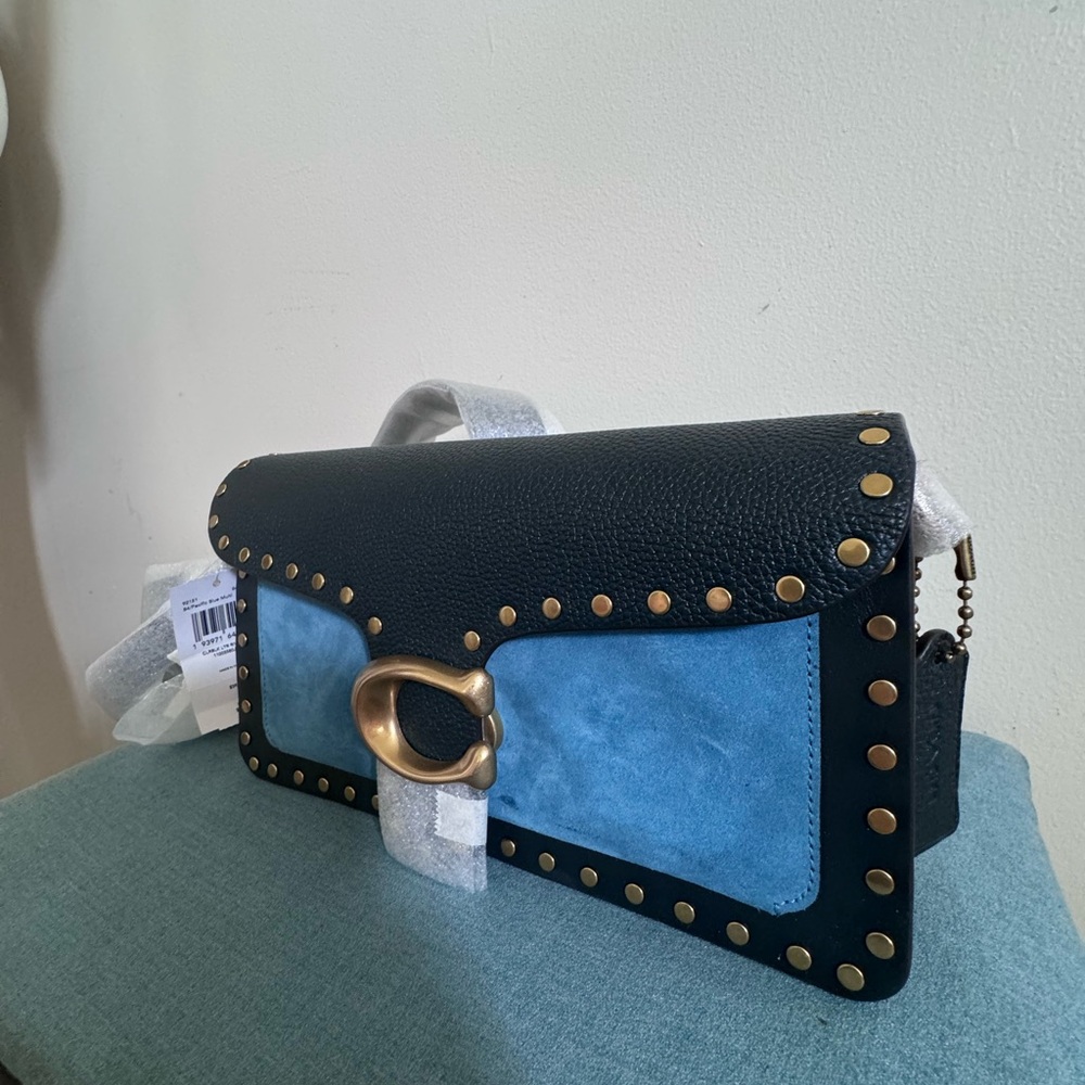 NEW Coach Tabby Shoulder Bag 26 Color block W/Rivets Festival Coastal Cowgirl - Picture 13 of 14